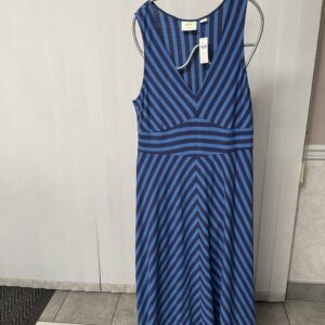 Anthropologie Maeve Maxi Dress Blue Chevron XL NWT